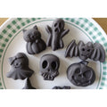 Yummy Gummy Molds Halloween silicone mold 2 pack ghost cat bat skull pumpkin Frankenstein grim reaper