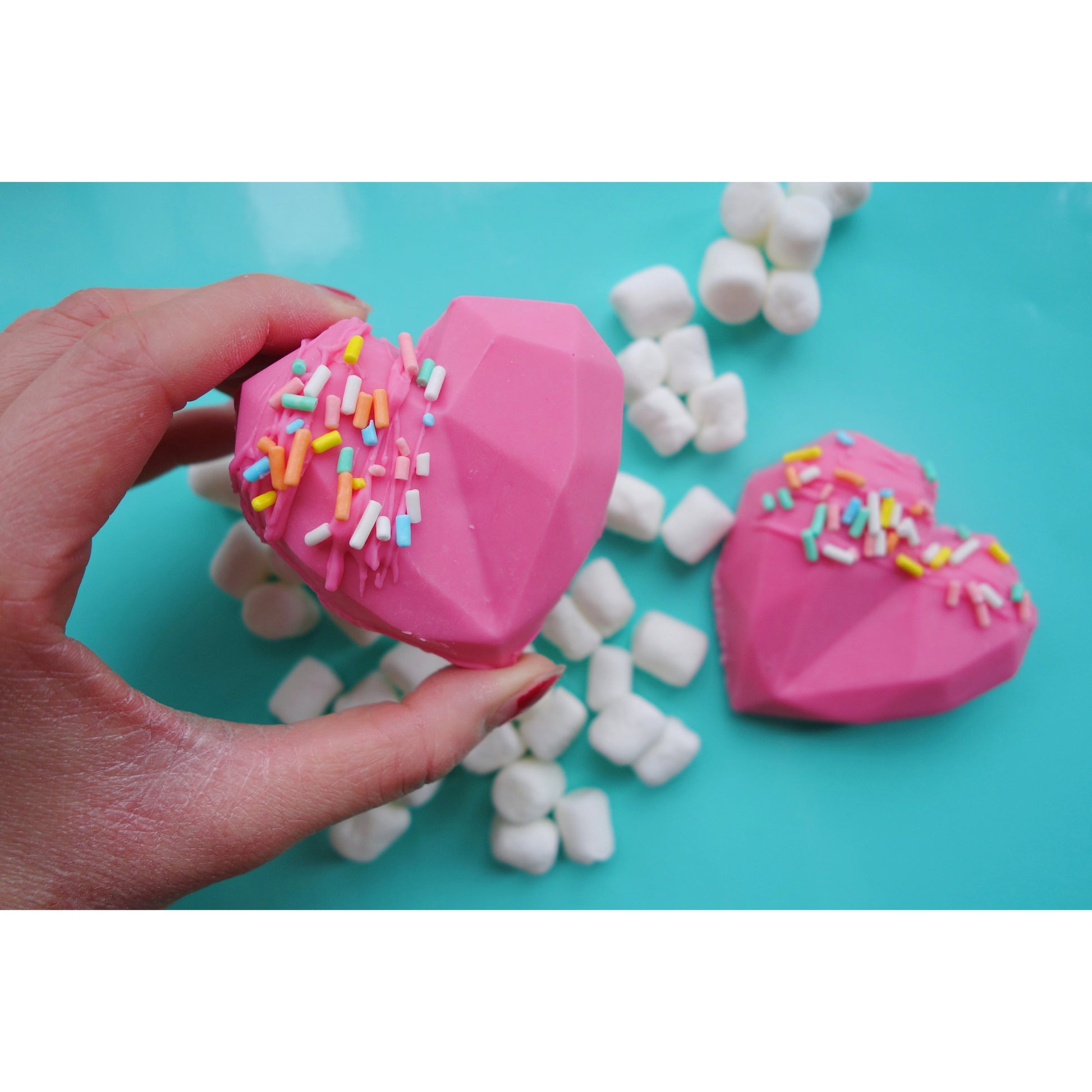 valentine's heart cakes geometric heart mold yummy gummy molds